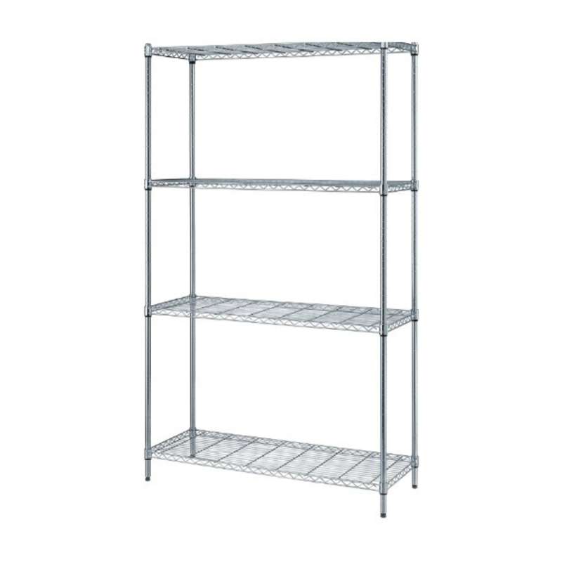 1 Box Wire Shelving 4-Shelf Unit 18 W x 48 L x 72in H, Chrome